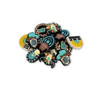 Leopard Turquoise Western Cowboy Hat, Skull, and Sunshine Mom Mixed Bulk Silicone Focal Beads 12pk Bull Conchos Feathers for Beadable Pens Keychain Making Freshie