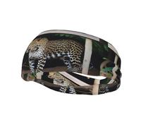 Leopard Under The Si Pattern Sports Sweatband Headscarf Head Bands for Women Men Suitable for Running Yoga Fitness Football