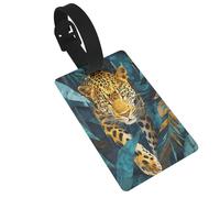 Leopard Walking Through The Jungle Luggage Tags Name Id Label Suitcase Tags, Ideal for Travel Cruise Backpacks Bag