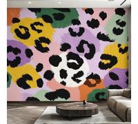 Leopard Wallpaper, Colorful Cheetah Print Wall Mural, Wallpaper for Living Room Bedroom, Home Decor, Photo Wall Paper, 390 x 260 cm &-I0