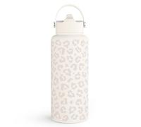 Leopard Water Bottle 32oz Stainless Steel Vacuum Insulated with Lid, Leopard Print Water Bottles for Gym Sports Travel Outdoor, Gifts for Women Girls Ladies Birthday Christmas