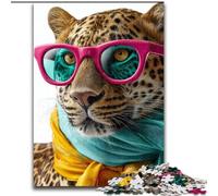 Leopard Wearing A Scarf 1000 Piece Jigsaw Puzzles for Adults, for And 14 Years And over Brainteaser Family Games Christmas Birthday Gifts (50x75cm)