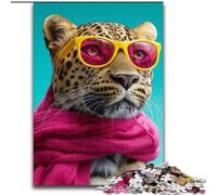 Leopard Wearing A Scarf 1000 Pieces Jigsaw Puzzle For Adults Teens, for And 14 Years And over Brainteaser Family Games Christmas Birthday Gifts (50x75cm)