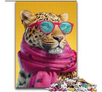 Leopard Wearing A Scarf 2000 Piece Jigsaw Puzzles, Family Fun Games Fun at Home Activities, Birthday Present, Travel Gifts (70x100cm)