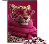 Leopard Wearing A Scarf Jigsaw Puzzles for Teenagers 2000 Piece, Art Interesting Stress Reduction Wishlist with Santa Claus for Age 14 (70x100cm)