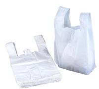 Leopard White Reusable Plastic Carrier Bags 11x17x21 - Strong & Durable Vest Bags - Tear-Resistant & Recyclable - Ideal for Takeaways, Retail, Groceries & General Use (100)