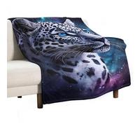 Leopard with Blue Eyes Lightweight Throw Blanket for Bed Couch Sofa Soft Flannel Blankets Large Warm Plush Throws 40"x60"