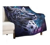 Leopard with Blue Eyes Lightweight Throw Blanket for Bed Couch Sofa Soft Flannel Blankets Large Warm Plush Throws 40"x50"