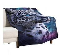 Leopard with Blue Eyes Lightweight Throw Blanket for Bed Couch Sofa Soft Flannel Blankets Large Warm Plush Throws 30"x50"