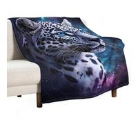 Leopard with Blue Eyes Lightweight Throw Blanket for Bed Couch Soft Flannel Blankets Large Warm Plush Throws 30"x50"