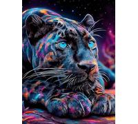 Leopard with Glowing Spots 1000 Piece Jigsaw Puzzle for Adults Wildlife Pet Jigsaw Family Road Trip Activity Vibrant Whimsical Design Great Gift for Travelers 1000 PCS