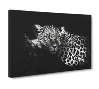 Leopard with Green Eyes High Canvas Print for Living Room Bedroom Home Office Décor, Wall Art Picture Ready to Hang, 30 x 20 Inch (76 x 50 cm)