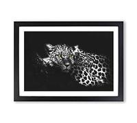 Leopard with Green Eyes High Painting Framed Print | A2 Black Framed Wall Art | Ready to Hang | Modern Animal Picture | Living Room Bedroom Lounge Office