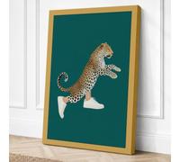 Leopard with Marble Feet Canvas Wall Art Print 24x16 Inch (61 x 41 cm)