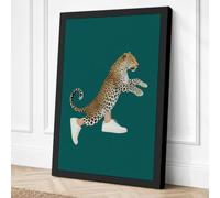 Leopard with Marble Feet Canvas Wall Art Print 24x16 Inch (61 x 41 cm)