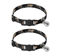 Leopards Black Cat Neck Collar, 2 Pack Cat Bell Collar