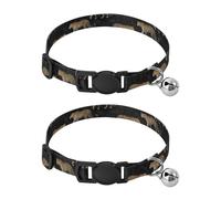 Leopards Black Comfortable Cat Collar, 2 Pack Cat Collar with Bell