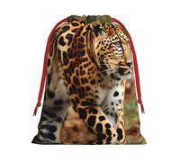 Leopards Pattern Print Drawstring Gift Bag,Party Gift Bags,Reusable Christmas Drawstring Wrapping Bags