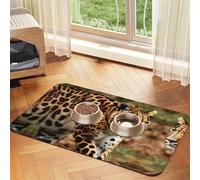 Leopards Pattern Print Pet Food Bowl Mat,Feeding Mat,Washable Feeding Mats For Dogs And Cats