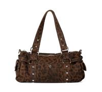 Leopards Pattern Shoulder Bag Nylon Underarm Bags Lightweight Handbag Crossbody Purse Suitable For Various Occasion Korean Japanese Styles Sunderarm Bag