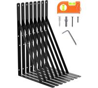 LEOPO 18 Inch Shelf Brackets for DIY Floating Shelf, Heavy Duty L Brackets, 90 Degree Triangle Corner Bracket, 8 Pack