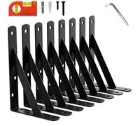 LEOPO 7 Inch Shelf Brackets & Supports, Large Wall Brackets for Garage Storage, Heavy Duty Shelf Support Angle Brackets, 90 Degree Triangle L Brackets, 8 Pack