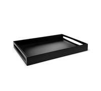 Leopold Vienna Wooden Tray, Serving Tray, 55 x 45 x 6 cm, Black | Rectangular Dinner Tray with 2 Handles, Serving Platter with Raised Edge, Modern Food Tray