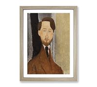 Leopold Zborowksi By Amedeo Modigliani Classic Painting Framed Print | A3 Oak Framed Wall Art | Ready to Hang | Classic Historical Picture | Living Room Bedroom Lounge Office