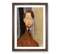 Leopold Zborowksi by Amedeo Modigliani Framed Print | A2 Walnut Framed Wall Art | Ready to Hang | Modern Nature Picture | Living Room Bedroom Lounge Office