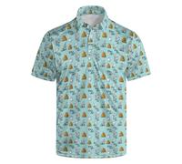 LEOPOM Funny Halloween Polo Shirts Halloween Golf Shirt Retro Fun Outfit Shirt for Men, Poop, Medium