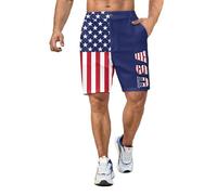 LEOPOM Funny Men's Golf Shorts Fun Work Polo Dress Short for Men Lightweight Quick Dry Multi-Pocket, Usa, Large