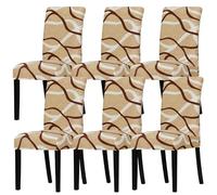 Leorate Chair Covers for Dining Room - Stretch Printed Spandex Fabric Chair Slipcovers Washable Removable Seats Slipcovers,for Kitchen,Dining Room,Wedding Decor,Hotel,Restaurant (125845, Pack of 6)