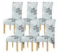 Leorate Dining Chair Slipcover XL Size High Back Chair Cover Stretch Printing Chair Protector for Wedding Party Banquet Hotel Home Decor Color-899 Pack of 6