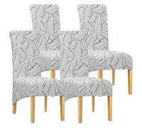 Leorate Hight Back Dining Chair Covers - Thickened Printed Fabric Large Dining Chair Slipcovers Chair Covers For Dining Chairs 4 Chair Protector For Wedding Party Banquet Hotel Home