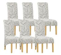 Leorate Hight Back Dining Chair Covers - Thickened Printed Fabric Large Dining Chair Slipcovers Chair Covers For Dining Chairs 6 Chair Protector For Wedding Party Banquet Hotel Home