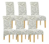 Leorate Hight Back Dining Chair Covers - Thickened Printed Fabric Large Dining Chair Slipcovers Chair Covers For Dining Chairs 6 Chair Protector For Wedding Party Banquet Hotel Home