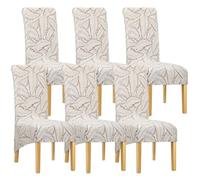 Leorate Hight Back Dining Chair Covers - Thickened Printed Fabric Large Dining Chair Slipcovers Chair Covers For Dining Chairs 6 Chair Protector For Wedding Party Banquet Hotel Home