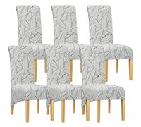 Leorate Hight Back Dining Chair Covers - Thickened Printed Fabric Large Dining Chair Slipcovers Chair Covers For Dining Chairs 6 Chair Protector For Wedding Party Banquet Hotel Home