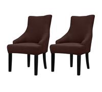 Leorate Hight Scoop Back Chair Covers - Stretch Jacquard Wingback Armchair Slipcovers Recliner Chair cover Furniture Protector for Home Decor - Coffee 2 Pieces