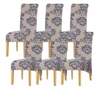 Leorate Large Size Fabric Stretch Chair Cover for Dining Room Hotel Pack 1 2 4 6 pieces (Color-126003, Pack of 6)