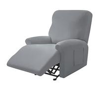 Leorate Reclining Chair Covers Stretch Armchair Covers with Pocket Decoration Spandex Fabric Recliner Sofa Slipcovers for Living Bedroom Home