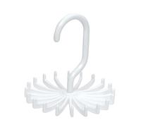 LEORX 20 Bar Plastic Tie Hanger,Coat Scarf Hanger Rack Mens Belt Organizer,360 Degrees Rotating(White)