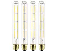 Leo's Light LED Edison Bulbs 8W T30 Vintage Tubular LED Filament Bulb, E27 Screw, Warm White 2700K, 70WEquivalent, 750lm, 4-Pack (8W, 225 MM)