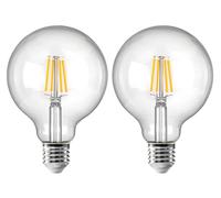 Leo's Light Vintage LED Filament Bulb G95 (φ95mm) 12W Decorative Large Globe LED Filament Bulb, E27 Screw Base, Warm White 2700K, 100W Equivalent, 1200lm (Clear, 12W)