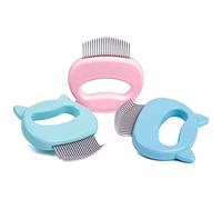 Leo's Paw The Original Pet Hair Removal Massaging Shell Comb Soft Deshedding Brush Grooming and Shedding Matted Fur Remover Dematting tool for Long and Short Hair Cat Dog Puppy Bunny (3-Pack)
