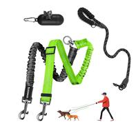 LEOSASA Double Dog Leash - 360°Swivel Tangle Free Splitter Attachment, 1 Rope with Handle, 2 Dogs Multi-Functional Leash, for Outdoor Walk Train Small Medium Large Two Pet, Green