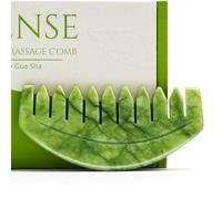 Leosense Gua Sha Comb, Natural Jade, Head Massager for Scalp Guasha Caring, Facial Gua Sha Massage Tool, Jade Hair Massage Comb for Brain Meridian Relaxing