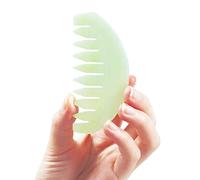 Leosense Gua Sha Comb, Natural Jade, Head Massager for Scalp Guasha Caring, Facial Gua Sha Massage Tool, Jade Hair Massage Comb for Brain Meridian Relaxing