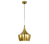 LeosHi Gold Finish Pendant Light Kitchen Island Hanging Lamp Modern Metal Drop Ceiling Lighting Fixture, Dining Room Bedroom Bedside Loft Decor Suspended Lamps E27 Chandeliers Made in China