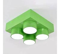 LEOSHI Metallic Childrens LED Flush Mount Fixture Building Block Playroom Ceiling Light Modern Creative Ceiling Lamp Pendant Lighting for Children's Room Kids Bedroom Kindergarten 15.8" Made in China